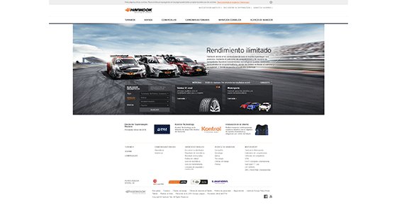 Nueva interfaz de la página web de Hankook España