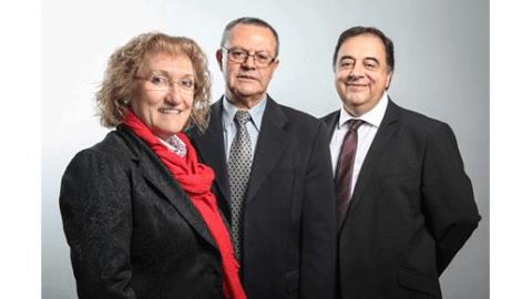 De izda. a dcha.: Mª Carmen Antúnez, Clemente Mamposo y Xavier Freixes.