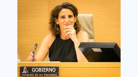 Teresa Ribera, durante su comparecencia en la Comisión para la Transición Ecológica.