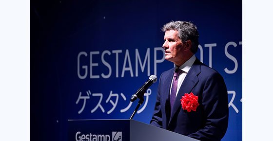 El presidente de Gestamp, Francisco J. Riberas, en la inauguración de la planta nipona.